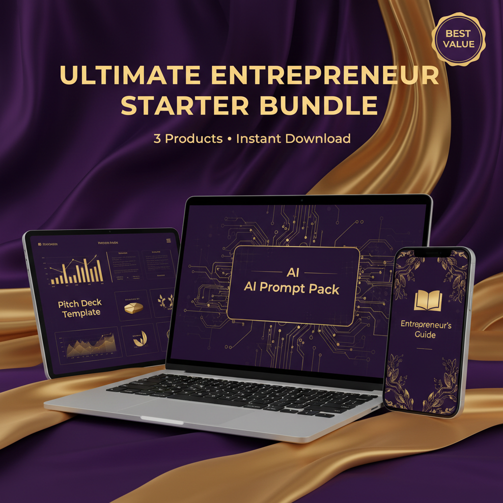 Ultimate Entrepreneur Starter Bundle – AI Prompts + Pitch Deck + Passive Income Playbook